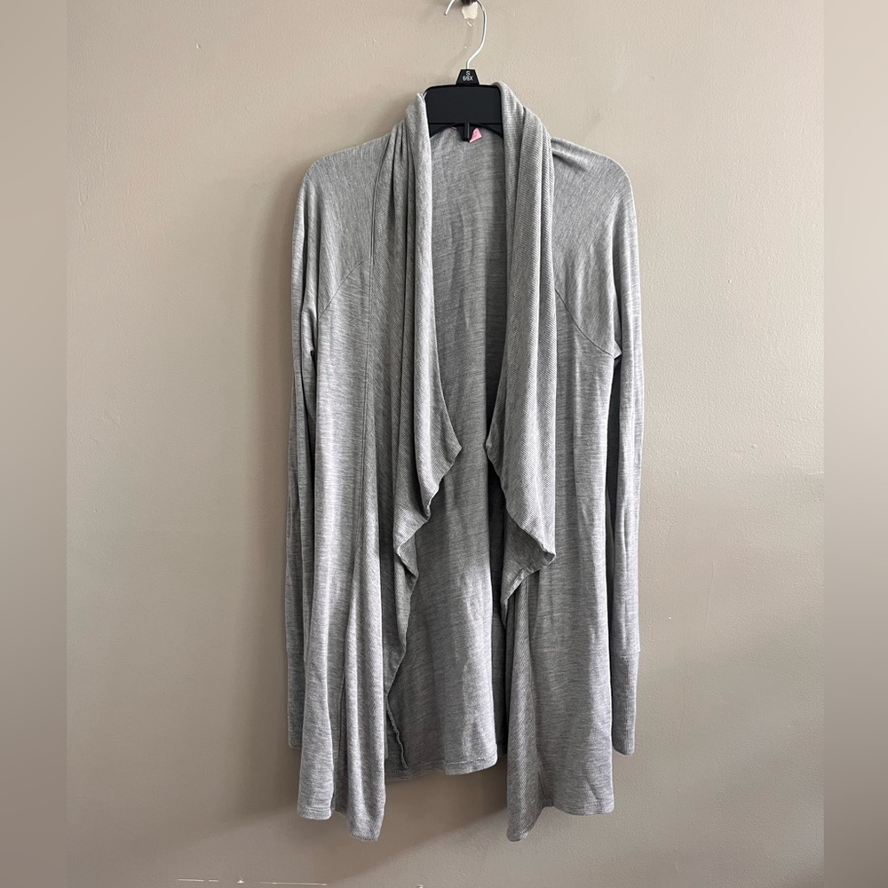 Lilly‎ Pulitzer Cardigan Super Soft Grey Flowy Open Faced Size Small
